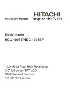 Hitachi HDC 1098 E manual. Camera Instructions.